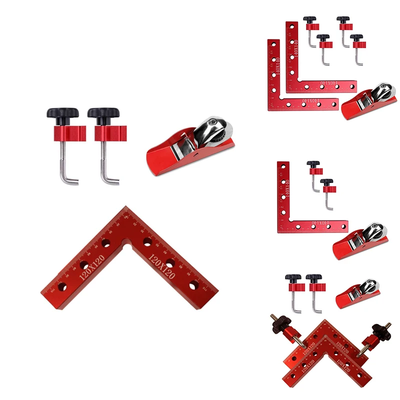 

Aluminium Alloy Right Angle Square Adjustable Corner Clamping Ruler 90 Degrees Auxiliary Fixture Clip