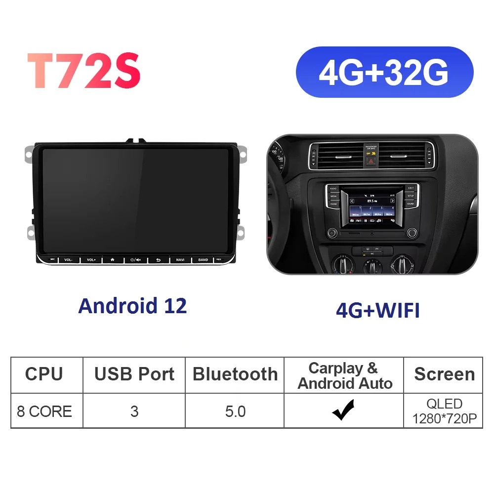 

Автомобильная стереосистема Isudar Android 12 и физическая кнопка для Skoda/VW/Volkswagen/POLO/PASSAT/Golf/Tiguan/Jetta/Touran Carplay 4G No 2din