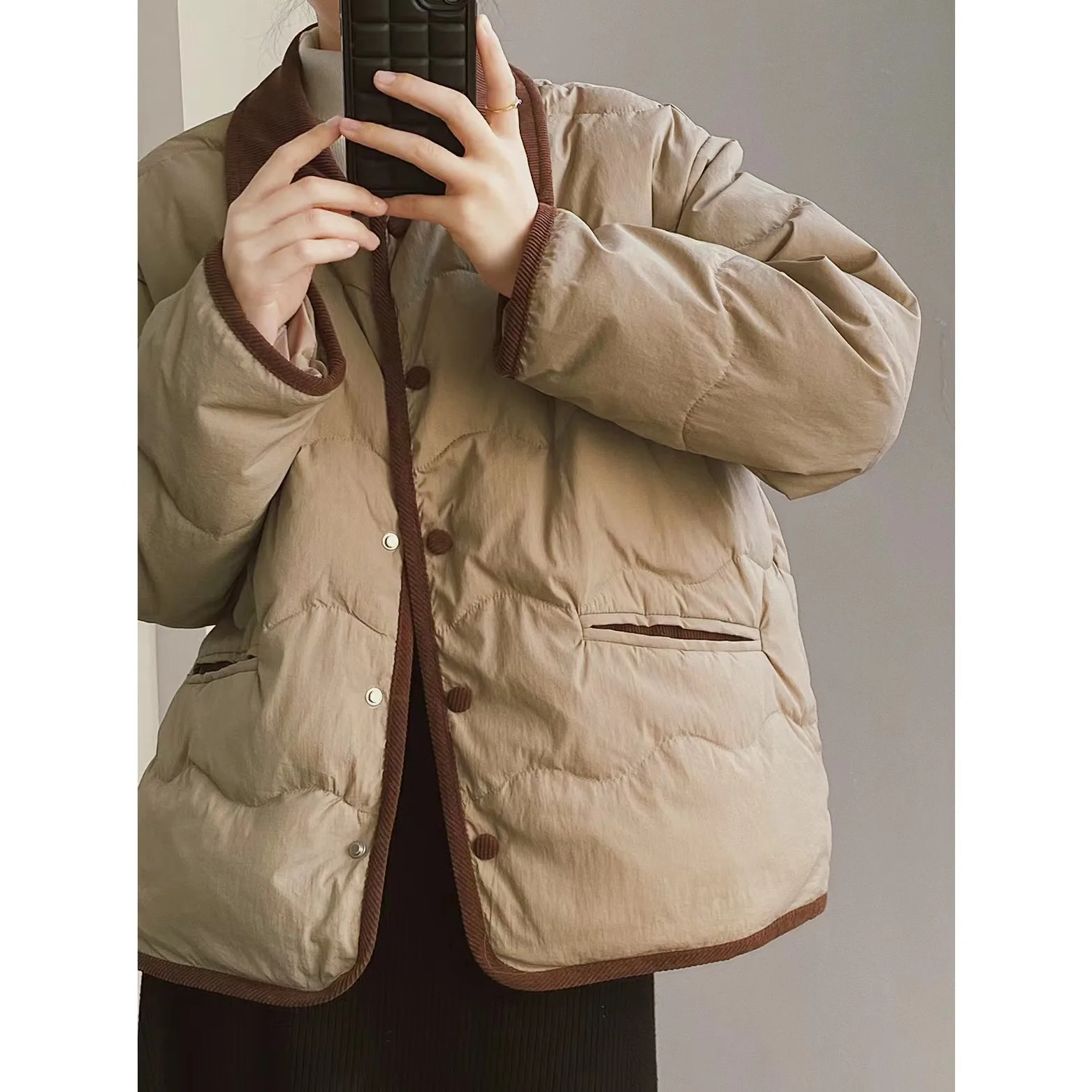 White Duck Down Down Jacket Women 2022 Winter New Fashion Lapel Warm Jacket 2022 Women's Clothing