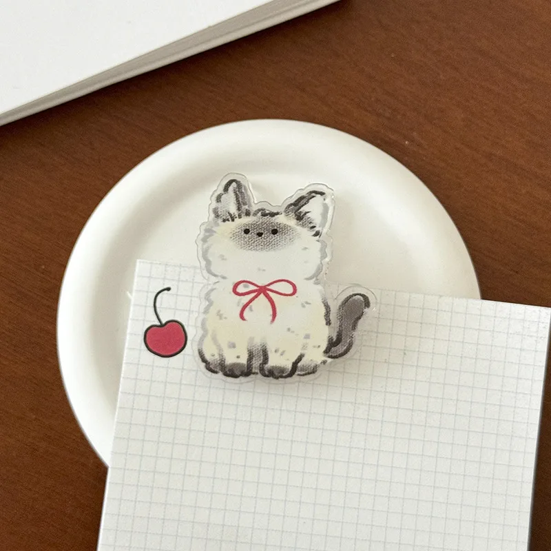 

Пластиковый зажим для заметок с принтом кота