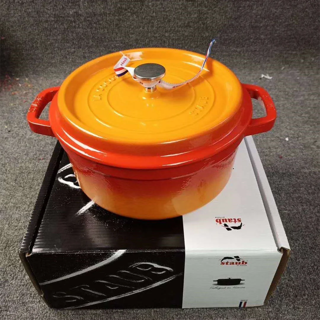 

24cm Dutch Oven Cast Iron Pot Casserole Enameled Cast Iron Home Cooking Cookware Set Kintchen Pot
