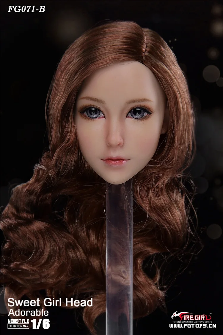 Игрушки Fire Girl FG071 масштаб 1/6 женская голова из бледной кожи Лепка с большими глазами милая девушка голова резьба подходит для 12-дюймовой модели тела