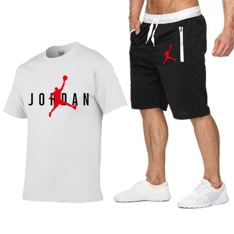 

Men Tracksuit Print Short Sleeve Polyes T-shirt Shorts Suit Outdoor Sports Fitness Men;s Sets Summer Fashion Casual 2 Piece Suit