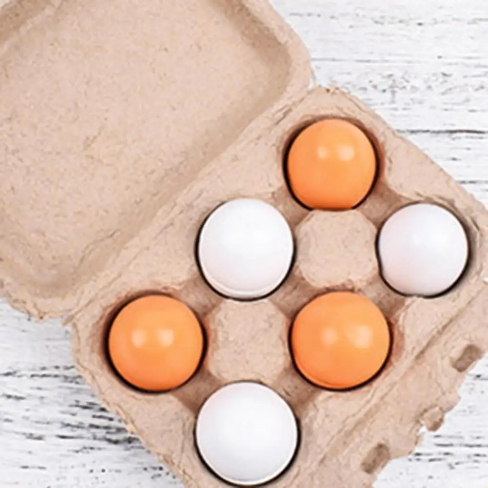 

1 Set Vivid Appearance Hand-eye Coordination BPA-free Early Development Wooden Eggs Toys Easter Eggs for School
