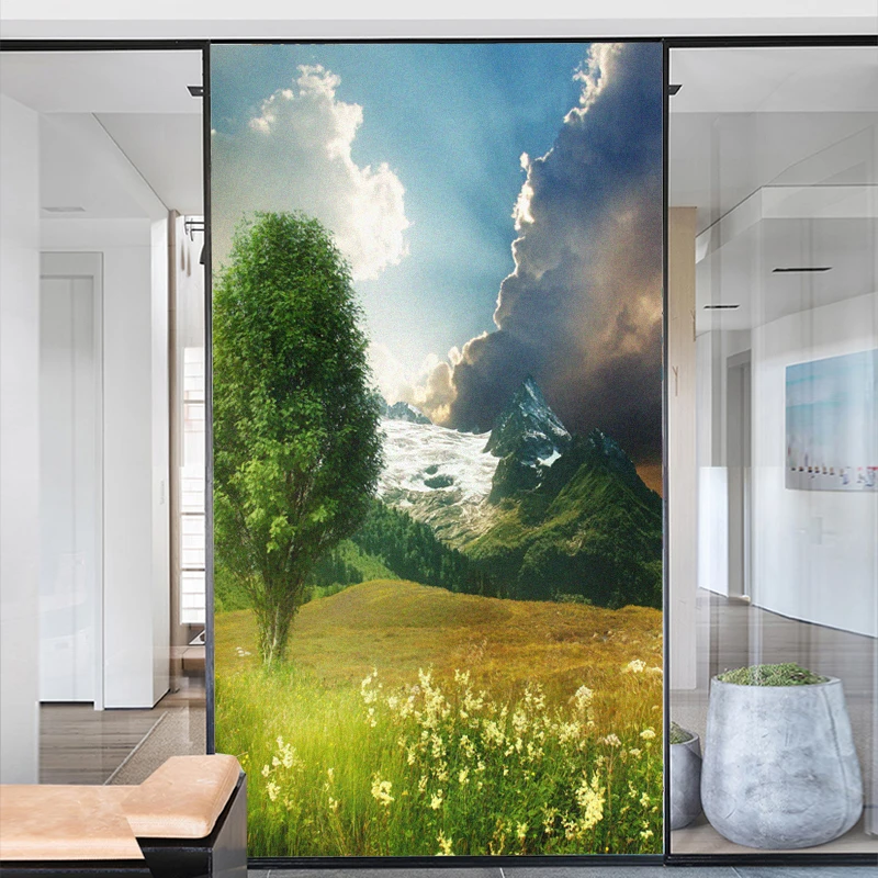 

Window Film Privacy Frosted Glass Sticker Heat Insulation and Sunscreen Natural Decoration Adhesive sticker for Home