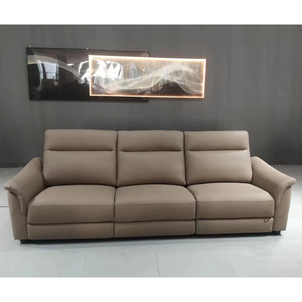 

MANBAS Electric Reclining Sofa Set Italian Genuine Leather Couch Power Recliner Functional Salon Cama Sectional Couch Big Sofa