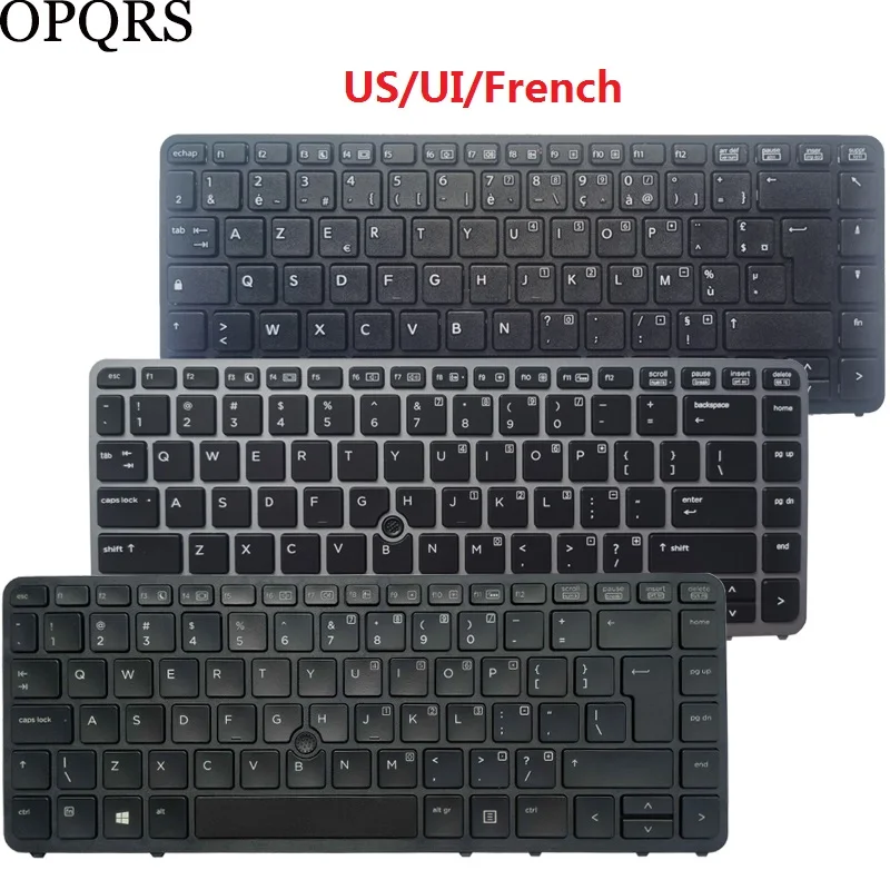 

Новая клавиатура US/UI/French FR ноутбук с клавиатурой AZERTY для HP EliteBook 840 G1 850 G1, черная/Серебристая Рамка