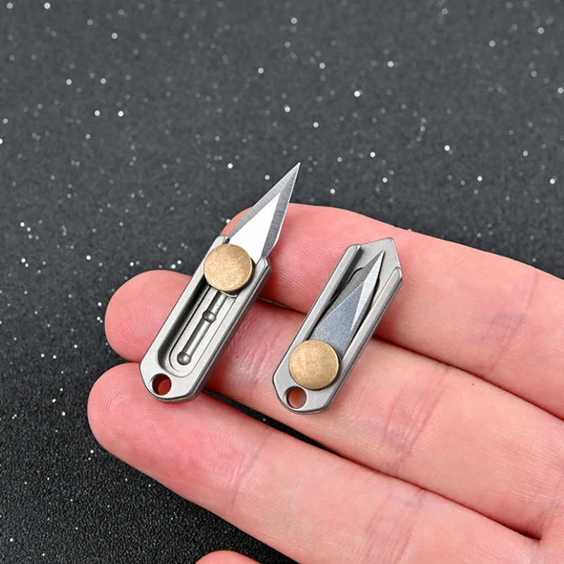 

New Titanium Alloy Mini EDC Knife Camping Equipment Unboxing Mini Knife Keychain Hanging Outdoor Multi Tools Knife