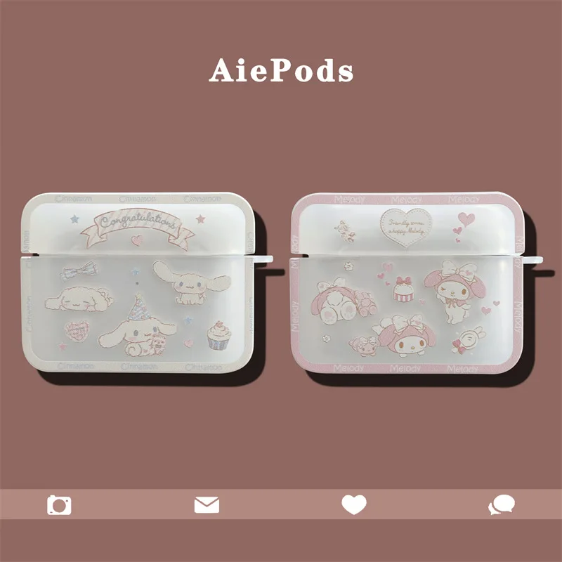 

Cartoon Melody Cinnamon Dog Transparent Apple AirPods 1 2 3 Pro Case Cover iPhone Earbuds Accessories Airpod Case Air Pods Case