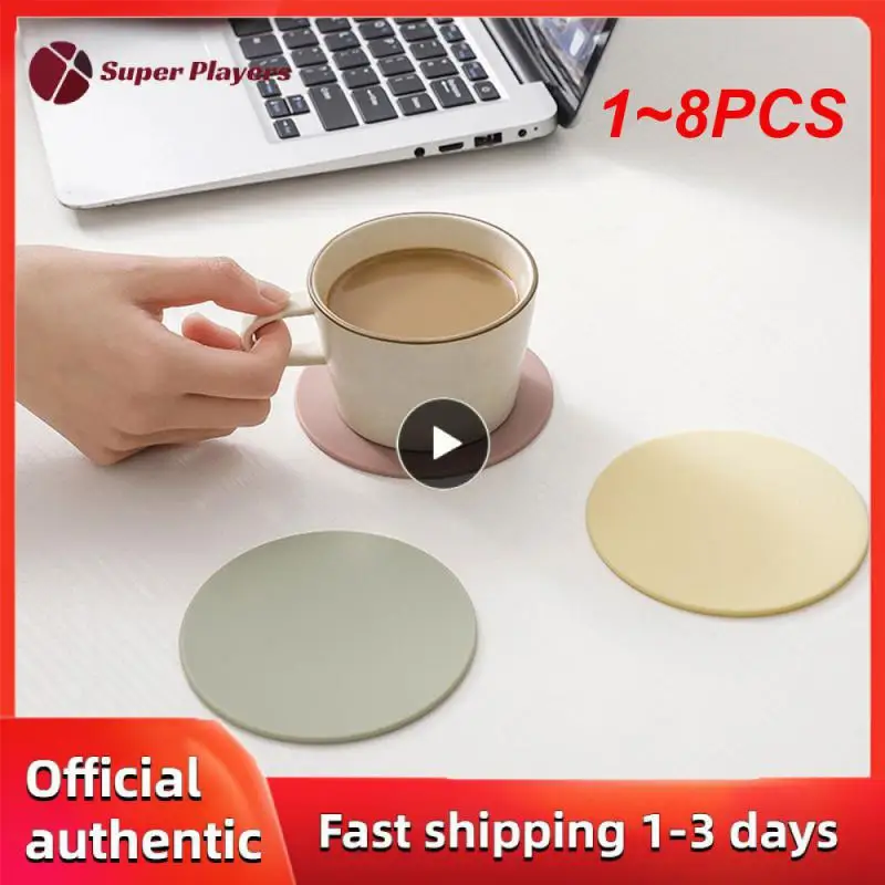 

1~8PCS Placemat Silicone Pad Anti-scalding On Both Sides Flexible Silicone Household Pot Holder Gardenia Yellow Insulation Pads