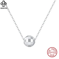 rinntin fashion charm sphere pendant necklace for women 925 sterling silver irregular geometric ball necklace jewelry apn15