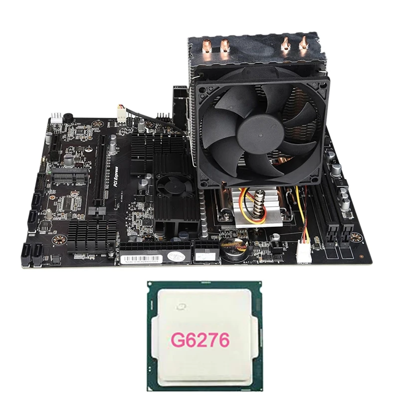 X89 Motherboard Set With 6276 CPU+CPU Cooling Fan DDR3 ECC/REG DIMM RAM SATA2 USB3.0 For AMD Opteron 6100/6200/6300 CPU