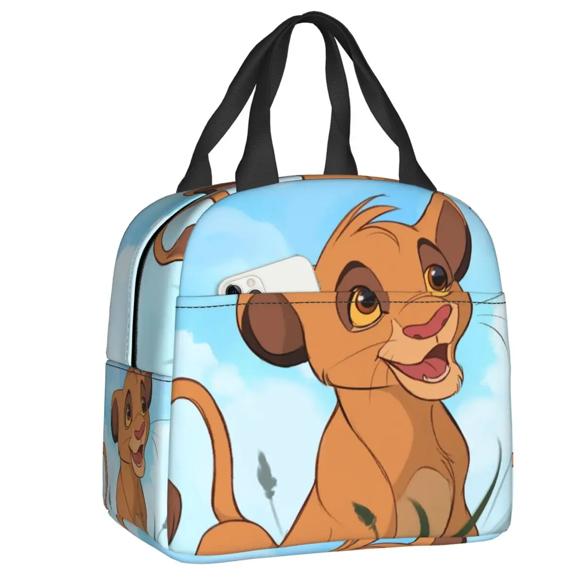 

Lion King Simba Insulated Lunch Bag for Women Resuable Italian Animated Television Thermal Cooler Bento Box Kids School Children