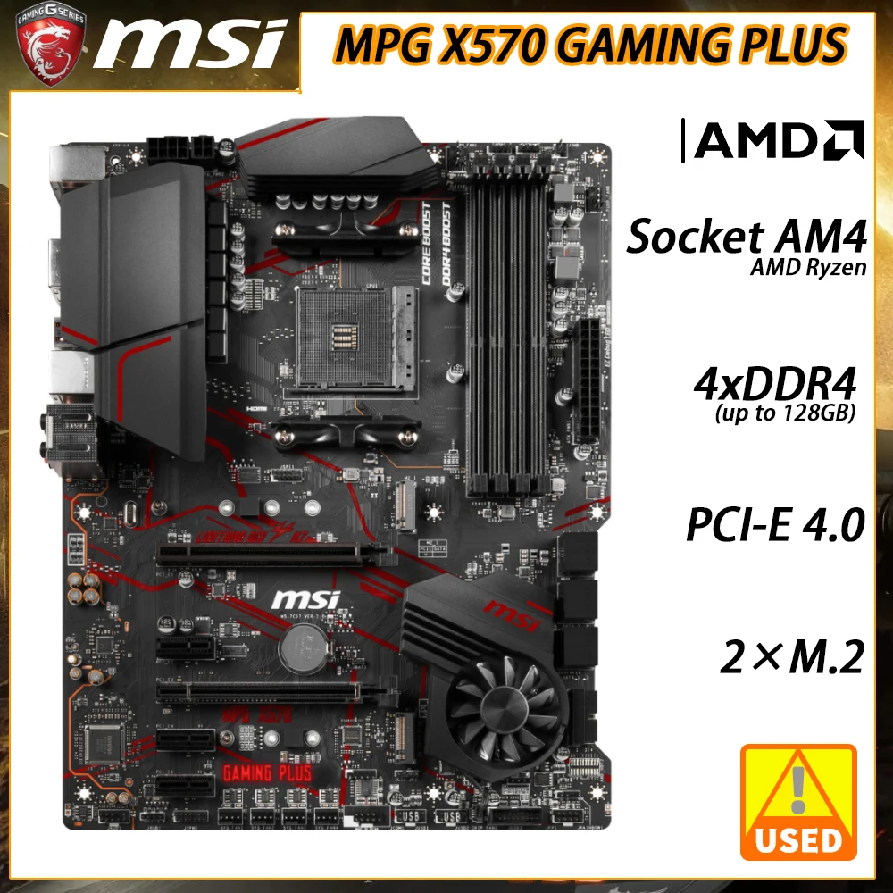 

AM4 X570 MSI MPG X570 GAMING PLUS Motherboard For RYZEN 5 5600G cpus Socket AM4 4xDDR4 PCI-E 4.0 SATA III M.2 USB3.2 HDMI ATX