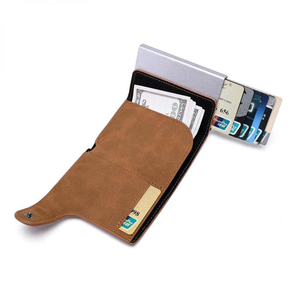 

Мужской деловой бумажник с отделением для кредитных карт, кожаный бумажник с Rfid, всплывающий Противоугонный бумажник с отделением для банк...