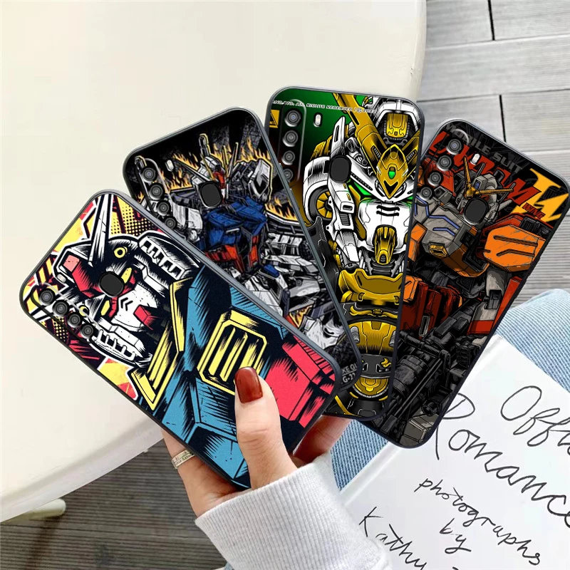 

GUNDAM Cool Phone Case For Samsung Galaxy A01 A02 A10 A10S A20 A31 A22 4G 5G Silicone Cover Black Carcasa Funda Back