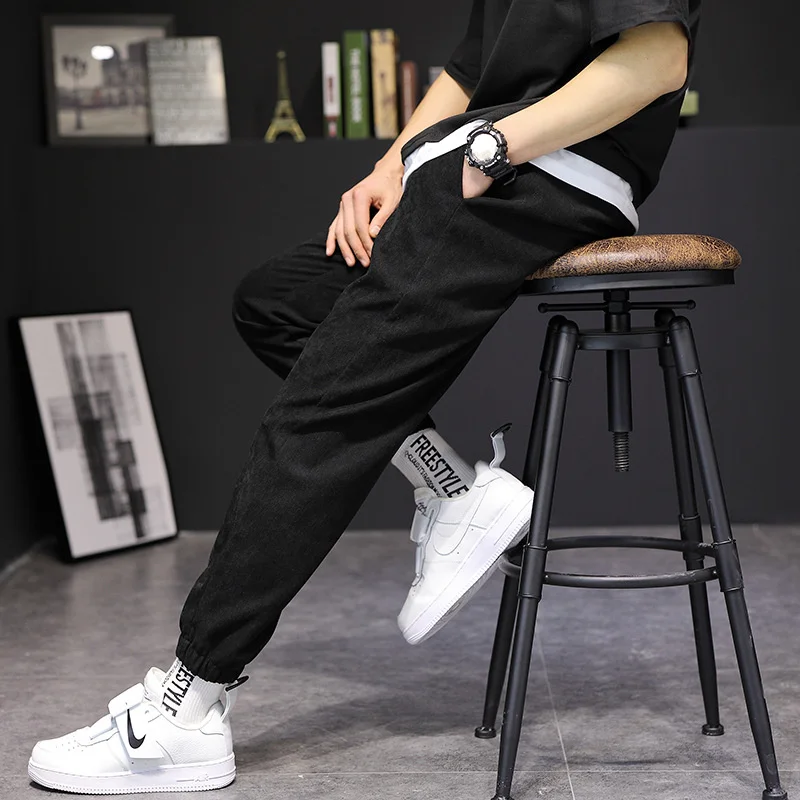 

Men's Casual Pants Hip Hop Breathable Cotton Linen Loose Sweatpants 2022