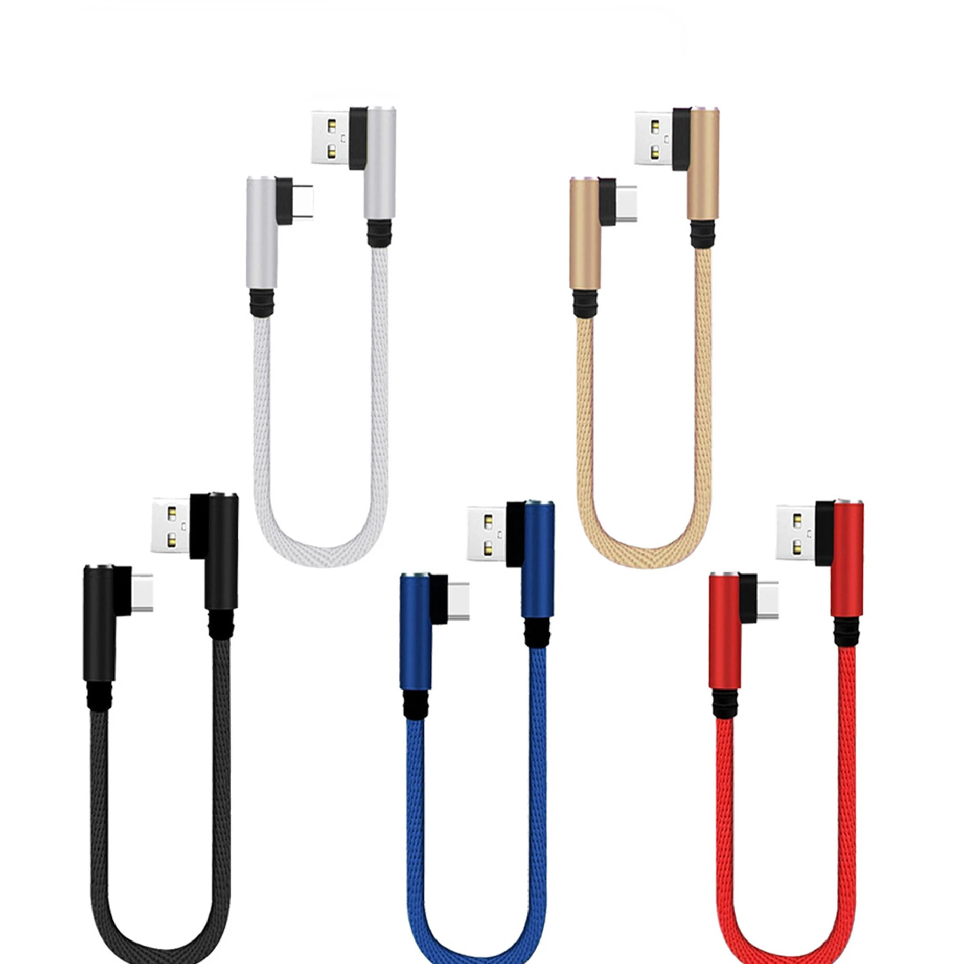 

25cm USB to Type C Short Charging Cable Elbow 90 Degree USB C Micro USB Cable 2A Fast Charging