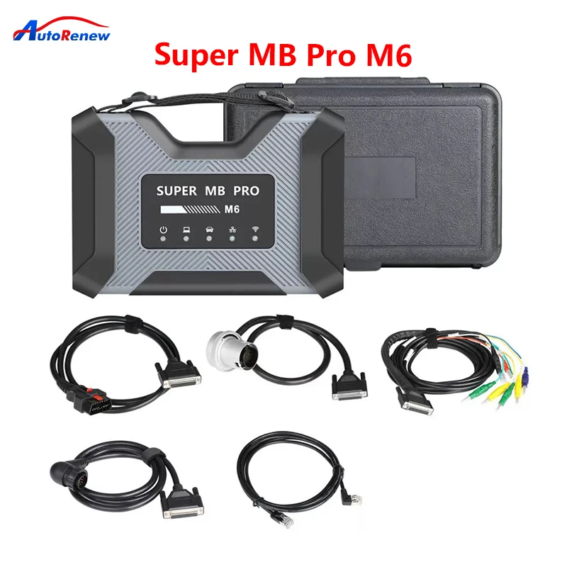 

Беспроводной инструмент для диагностики автомобиля Super MB Pro M6, полная конфигурация, подходит для Benz MB Trucks 12 В, 24 В, дизельного грузовика, автоб...