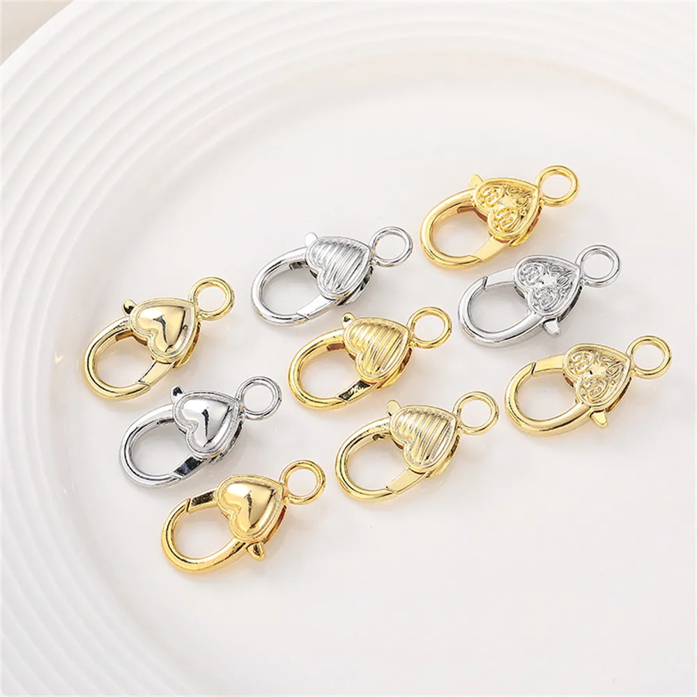 

1pcs 14K gold color love spring buckle lobster Clasps handcrafted DIY production bracelet necklace headgear material accessories