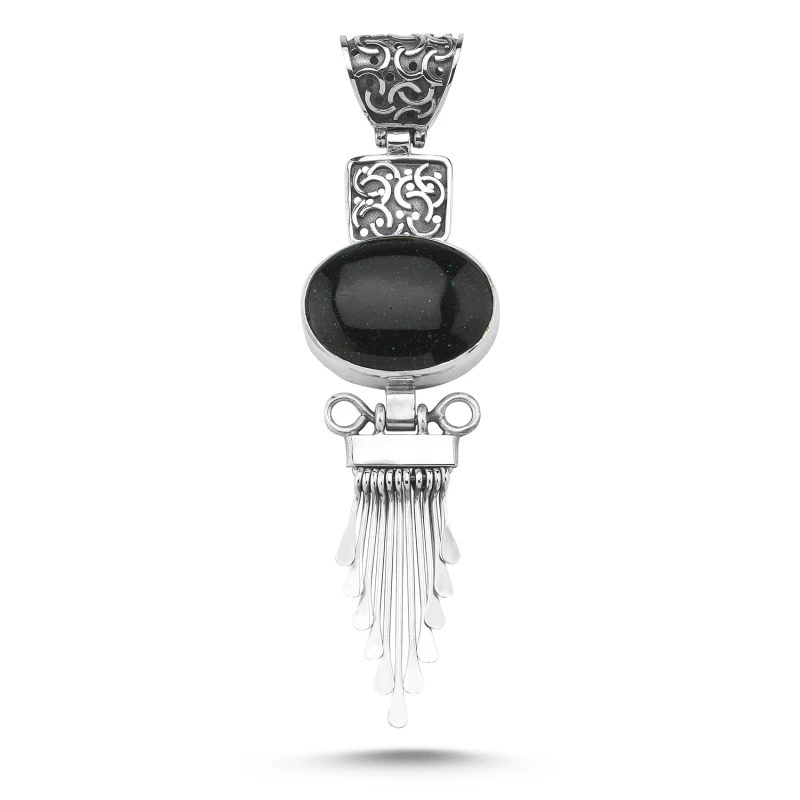 

Silver 925 Sterling Green Star Stone Handwork Pendant