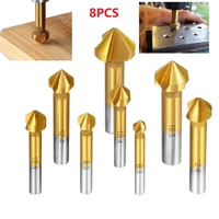 8pcsset chamfer cutter drill bits 90 degree countersink for carban steel