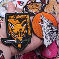 iron on wolf fox cat head patch ironing brand embroidered patches for clothing thermoadhesive badges stickers for fabric clothes