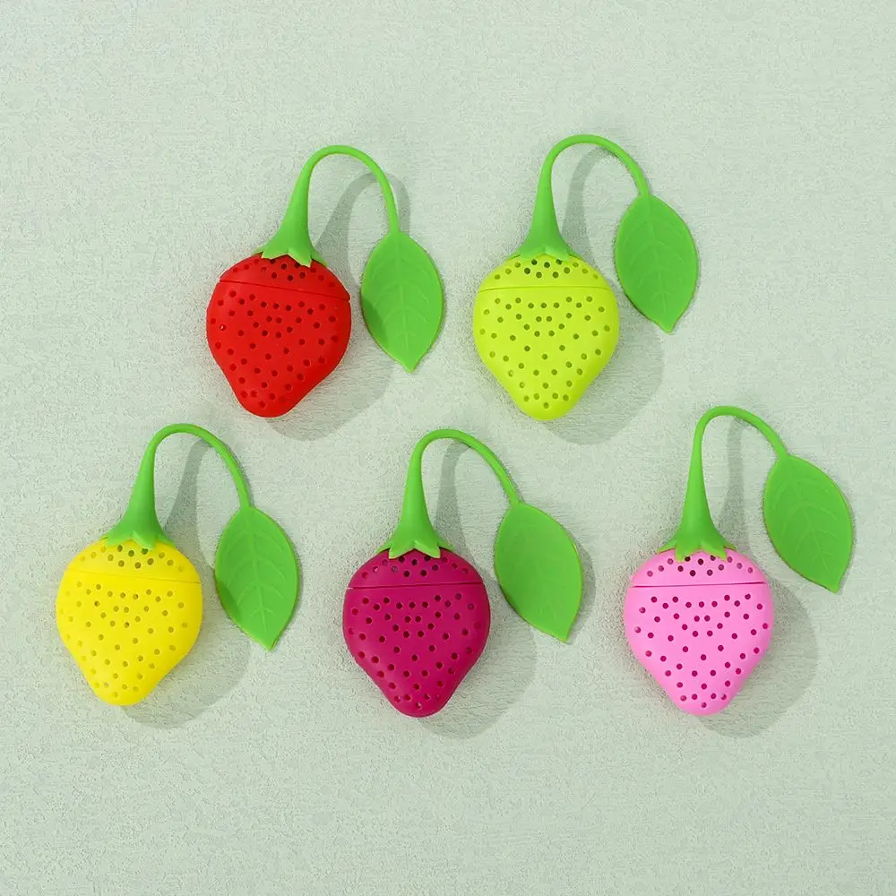 

Bar Tools Reusable Teapot Gadgets Tea Bag Firmly Filter Silicone Tea Ball Strawberry Teabag Tea Infuser Coffee Filter