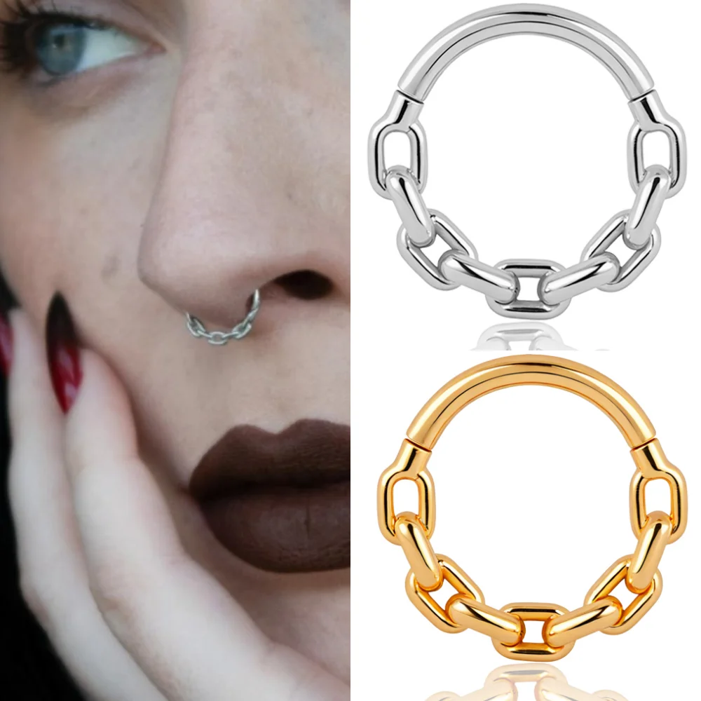 Doearko 1 шт. новая круглая цепочка из нержавеющей стали 316 кольца в носу обруч для