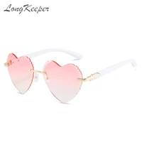 ladies heart shaped sunglasses plastic women brand designer fashion rimless love clear ocean lenses sun glasses oculos de sol