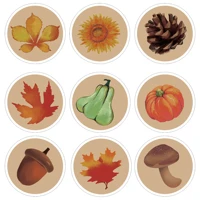 kk117 180pcs 1 5 inch happy thanksgiving day vegetables label stickers for gift notebook card envelope wrapping decors supplies