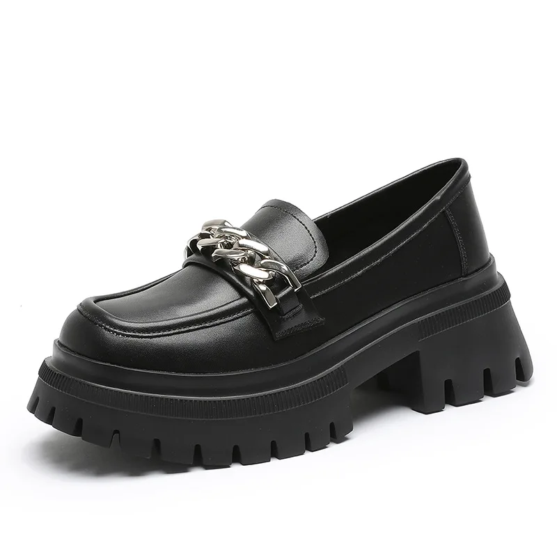 

Women Casual Loafers 2022 Spring Genuine Leather Luxury Woman Pumps Women Shoes Ladies Platform Heels Party Heeled Shoe Girls