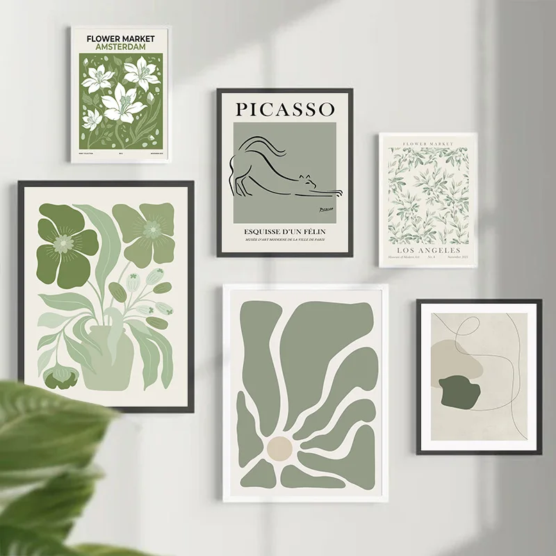 Абстрактный плакат &quotШалфейный Зеленый Матисс&quot