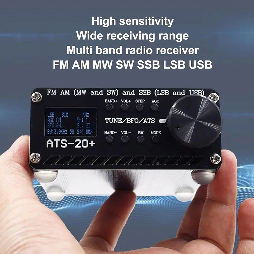 Радиоприемник ATS20+ Plus V2 SI4732 с OLED-дисплеем полнодиапазонный AM/FM (MW&ampSW) SSB LSB и USB