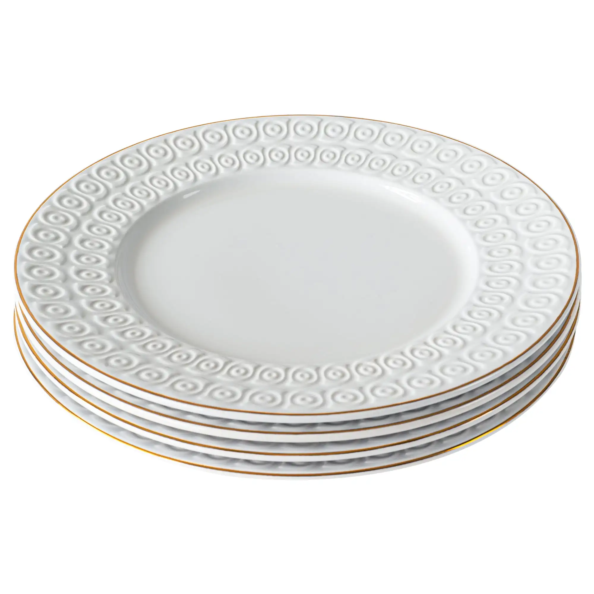 

Home 4 Pack White Stoneware Dinner Plates by Vergara