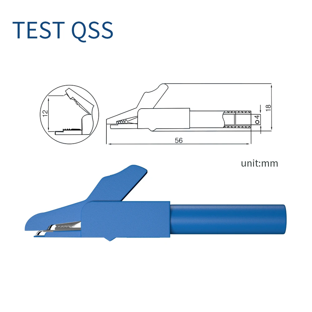 QSS 10 шт. 4 мм изоляционные зажимы типа крокодил металлический зажим для проводов