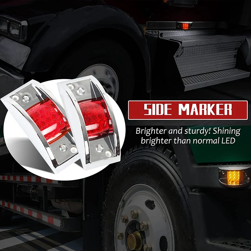 4 шт. герметичный габаритный фонарь хромированный бронированный 12 светодиодных