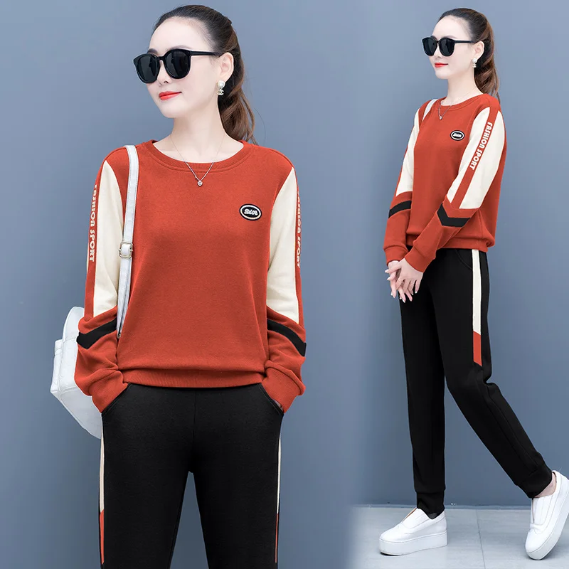 

Threaded Cotton Two Piece Sets Womens Outifits Spring Fashion Korean Style Sports Pants Sweater Trendy Clothes for Women
