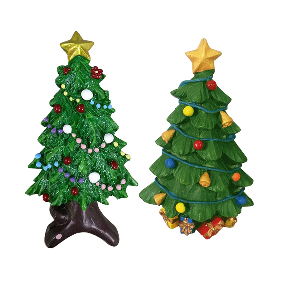 

2pcs Christmas Creative Resin Magnetic Fridge Magnet Sticker Message Sticker (Christmas Tree, Shiny Christmas Tree)