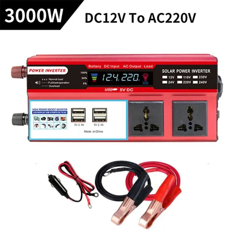 

3000W/5000W/ 8000W/10000W Sine Wave Power Inverter Solar Car Inverter DC12Vto AC 220V Voltage Converter Adapter Multifunctional