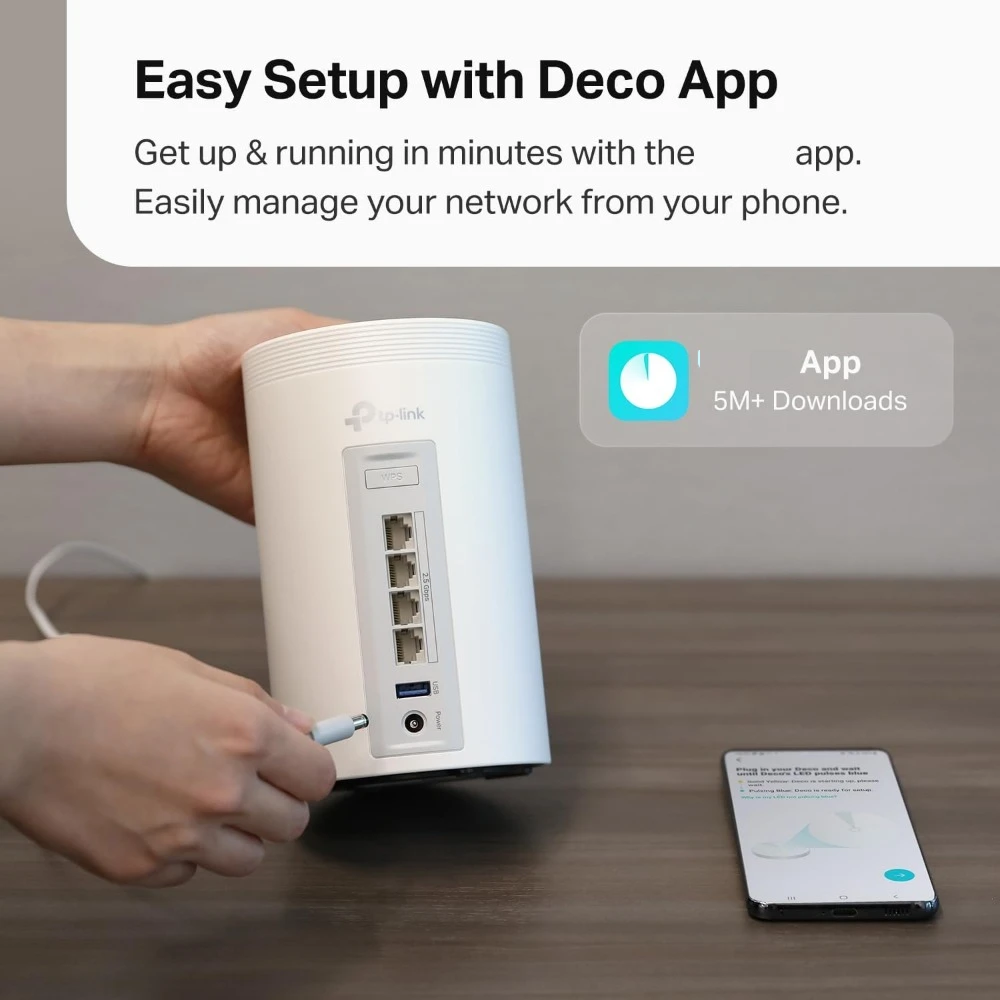 Для Wi-Fi 7 BE10000 Вся Домашняя сетчатая система (для Deco BE63) | 6 потоков 10 Гбит/с 4 × 2 5 ГГц