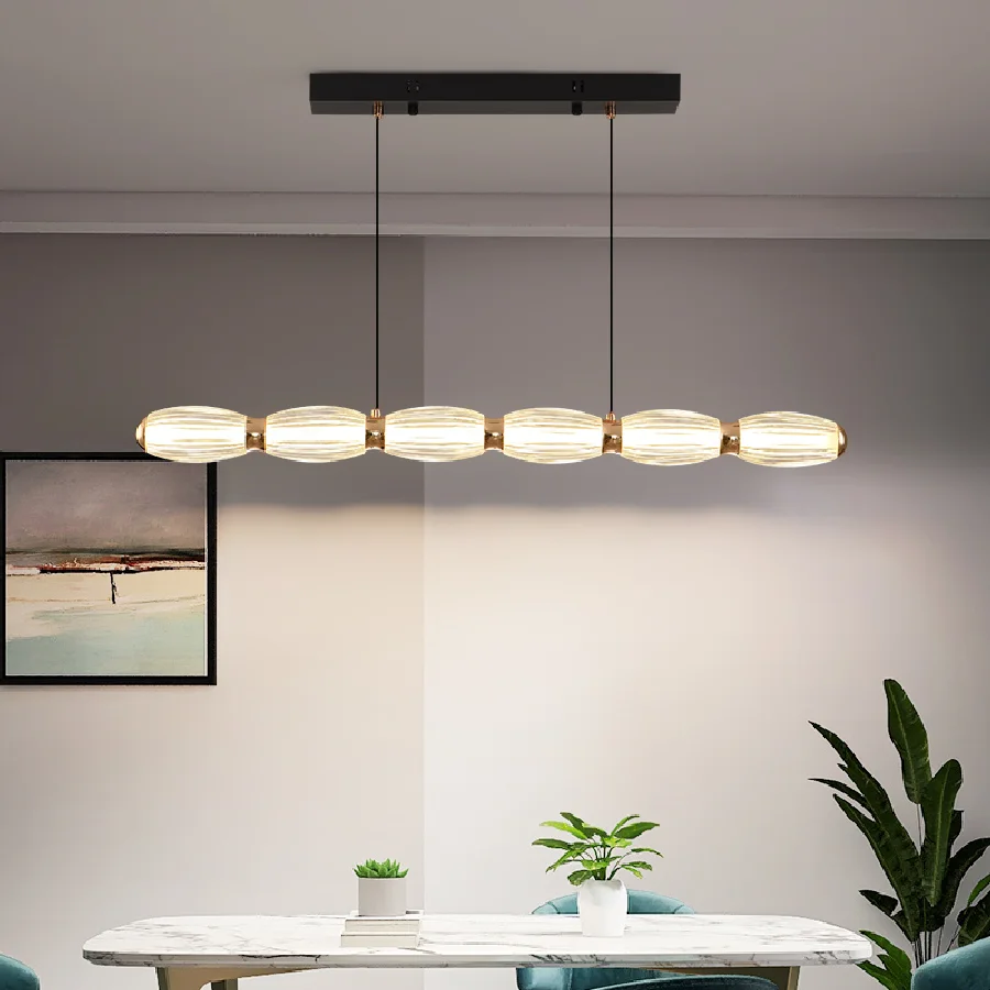 

Lotus root table chandelier Nordic creative art dining room chandelier modern minimalist restaurant long chandelier