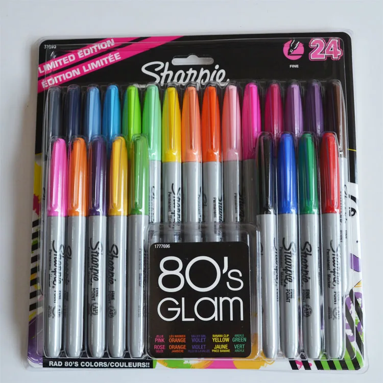 

Американские перманентные Маркеры sanford sharpie, 24 цвета, экологически чистые маркеры, перманентные Маркеры Sharpie с тонкими точками