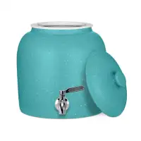 Porcelain Ceramic  3-5 gallon Jug Capacity Crock Water Dispenser, Stainless Steel Faucet with Included Lid