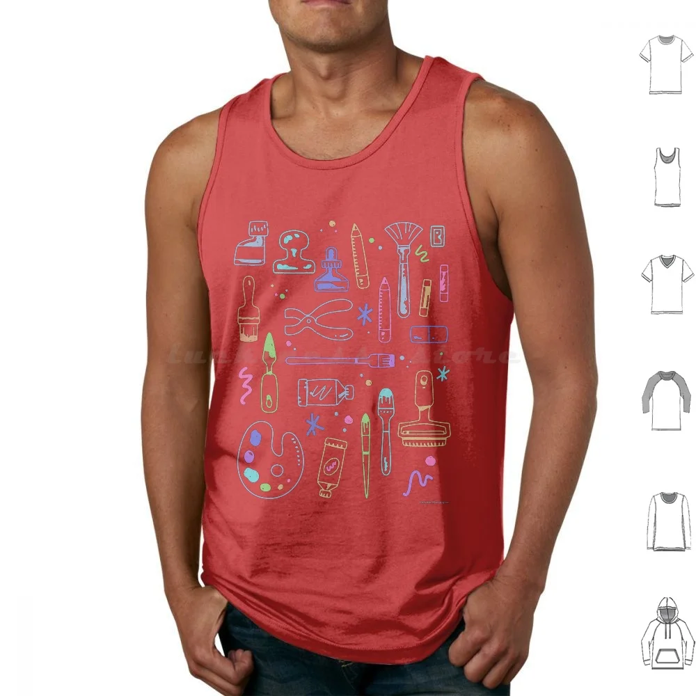 

The Artists Toolbox Tank Tops Print Cotton Artist Art Teacher Pattern Palette Paintbrush School Teacher