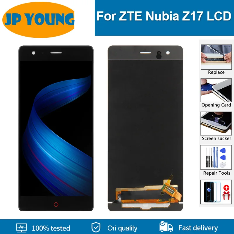 Оригинальный ЖК-дисплей 5,5 дюйма для ZTE Nubia Z17, ЖК-дисплей с сенсорным экраном и дигитайзером в сборе для ZTE Nubia Z17, сменный ЖК-дисплей NX563J