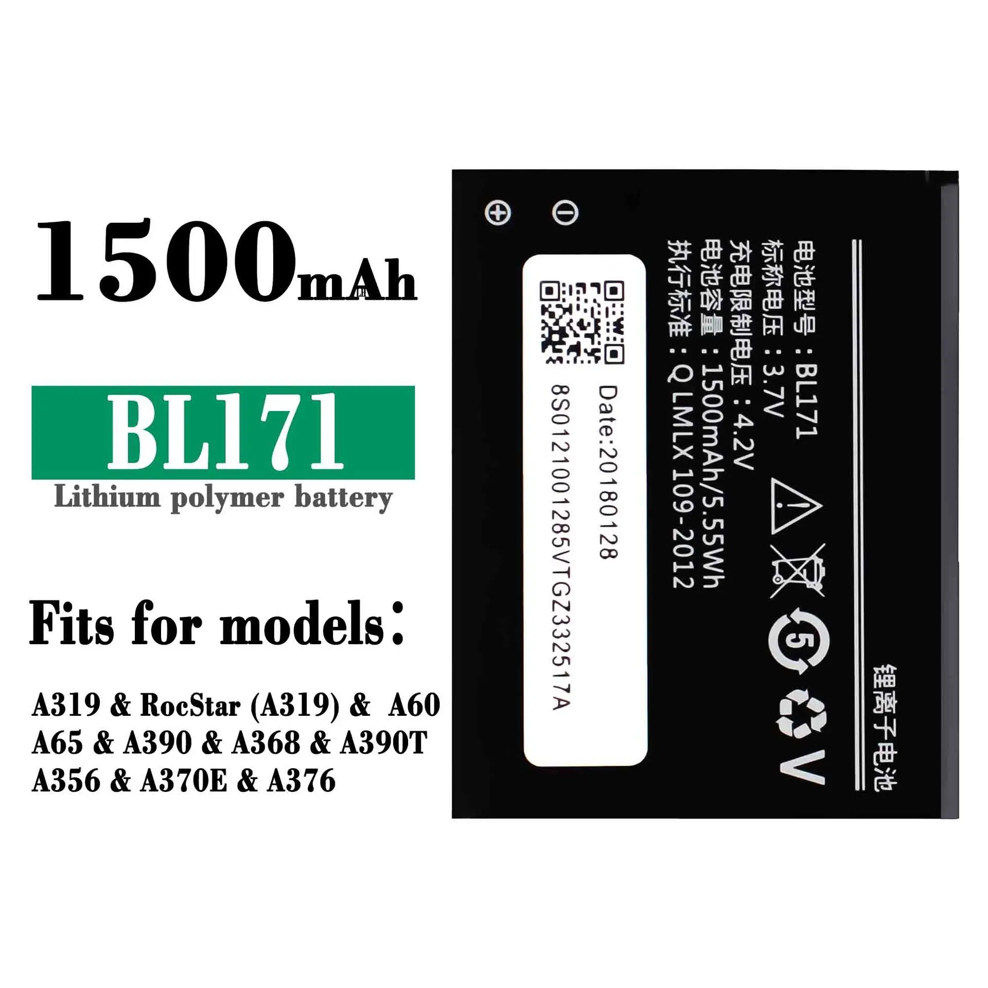 

BL171 Orginal Battery 1500mAh Mobile Phone Battery For Lenovo A319 A356 A368 A370e A376 A60 A65 A500 A390 A390T BL-171 Bateria