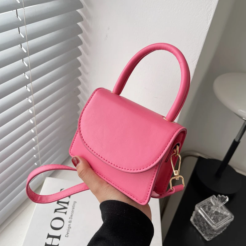 

Women's Mini Handbag Pu Solid Color Shoulder Bag Messenger Bag Female Designer Small Crossbody Bags Purses Lipstick Bag