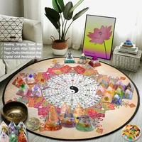 yin yang round rug carpets meditation mat for pagan witchcraft astrology spiritual singing bowl pad 24 solar terms compass chart