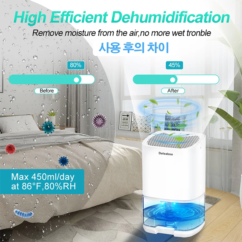 Dehumidifier Mini Portable Home Officce Air Dryer Desiccant  2023 Air Purifier 2 in 1 For Home For Room   Absorption Home Drying